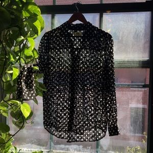 L’agence button down blouse. Sheer button down